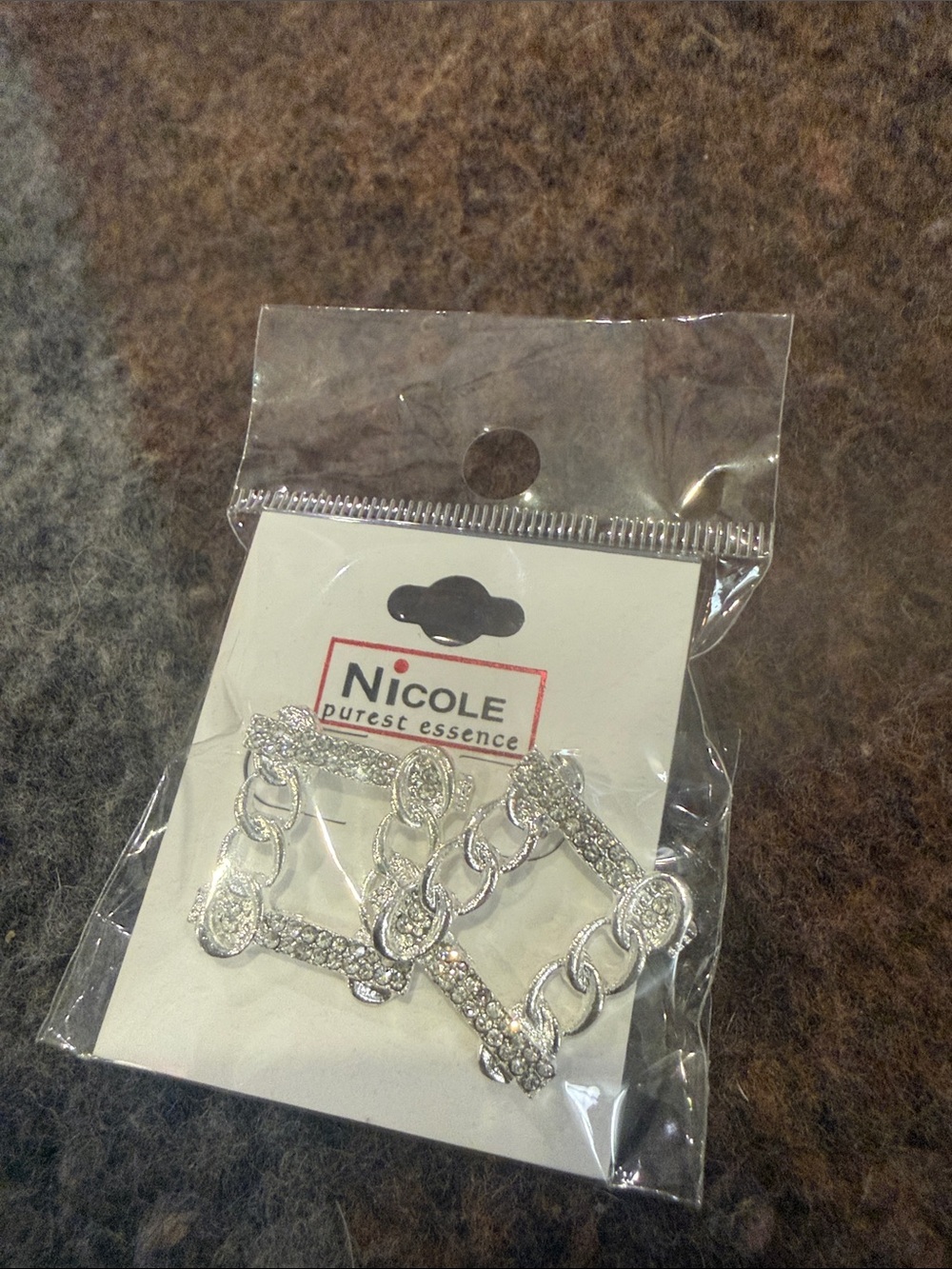 Nicole Silver Rhinestone Chain Hair Clips